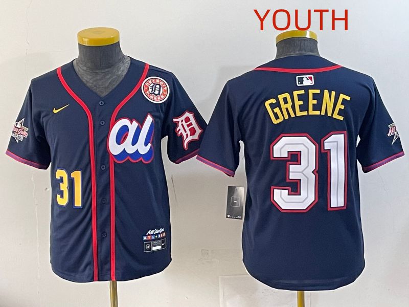 Youth 2025 Detroit Tigers #31 Greene Drak Blue All star Nike MLB Jersey style 22